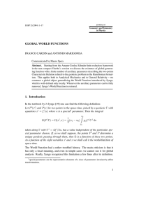 GLOBAL WORLD FUNCTIONS FRANCO CARDIN and ANTONIO MARIGONDA