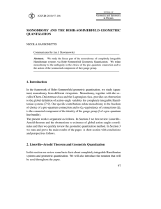 MONODROMY AND THE BOHR–SOMMERFELD GEOMETRIC QUANTIZATION NICOLA SANSONETTO