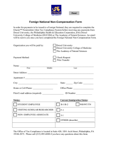 Foreign National Non-Compensation Form