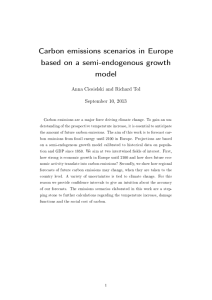 Carbon emissions scenarios in Europe based on a semi-endogenous growth model