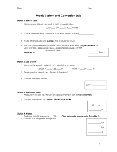 Metric System and Conversion Lab