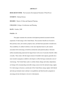 Wind Power Economic Development: A Research Paper Abstract