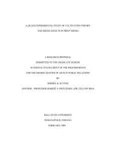 Cultivation Theory & Media Effects in Print: Research Proposal