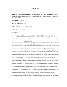 Osteoporosis Knowledge & Prevention: A US Adult Study