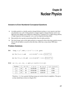 Nuclear Physics  Chapter 29 Answers to Even Numbered Conceptual Questions
