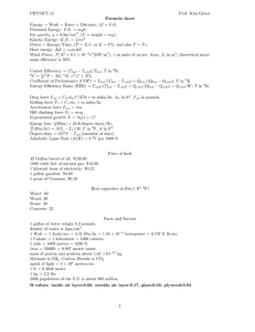 PHYSICS 12 Prof: Kim Griest Formula sheet