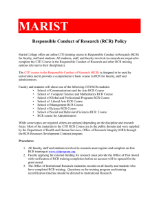 MARIST  Responsible Conduct of Research (RCR) Policy