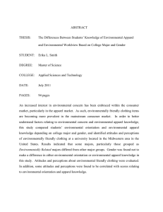 ABSTRACT  The Differences Between Students’ Knowledge of Environmental Apparel THESIS: