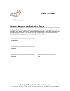 Student  Account  Authorization  Form Pacific University