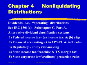 Chapter 4     Nonliquidating Distributions