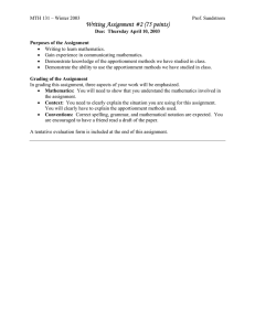 Writing Assignment #2 (75 points)