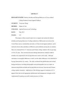 Fashion Attitudes and Buying Behaviors of Cross-cultural Yuanyuan Zhang