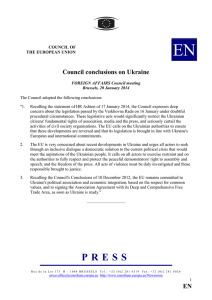 EN  Council conclusions on Ukraine