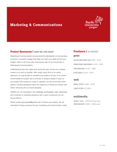 Marketing &amp; Communications Freelance | Project Resources | print