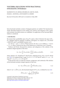 VOLTERRA EQUATIONS WITH FRACTIONAL STOCHASTIC INTEGRALS