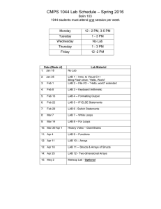 – Spring 2016 CMPS 1044 Lab Schedule