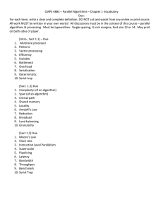 CMPS 4883 – Parallel Algorithms – Chapter 1 Vocabulary Due: