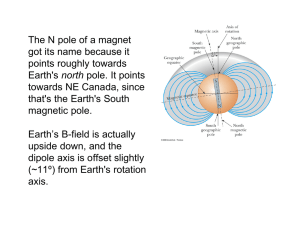 The N pole of a magnet got its name because it north