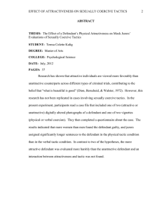 EFFECT OF ATTRACTIVENESS ON SEXUALLY COERCIVE TACTICS 2