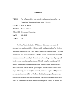 ABSTRACT THESIS: The Influence of the North Atlantic Oscillation on Seasonal Snowfall