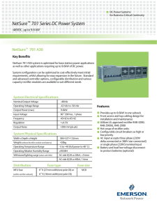 NetSure 701 A30 DC Power System Datasheet