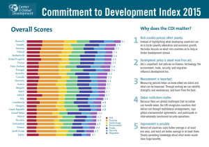 Commitment to Development Index 2015 1 Overall Scores Why does the CDI matter?