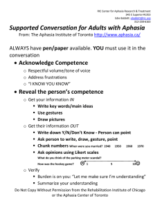 Supported Conversation for Aphasia: A Guide
