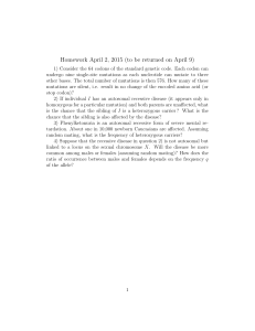 Homework April 2, 2015 (to be returned on April 9)