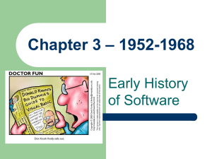 Early History of Software: 1952-1968