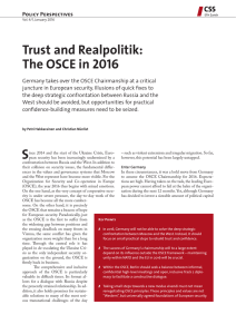 Trust and Realpolitik: The OSCE in 2016 CSS