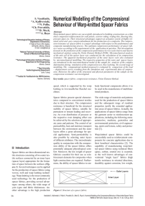 Numerical Modelling of the Compressional Behaviour of Warp-knitted Spacer Fabrics S. Vassiliadis,