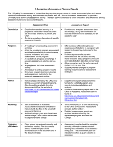 A Comparison of Assessment Plans and Reports