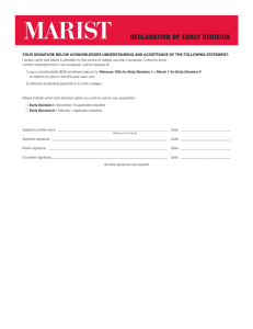 DECLARATION OF EARLY DECISION