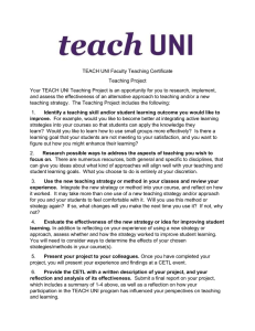 TEACH UNI Faculty Teaching Certificate Teaching Project