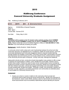 2015 KidStrong Conference Concord University Graduate Assignment