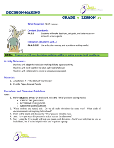DECISION-MAKING GRADE LESSON