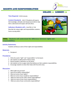 RIGHTS AND RESPONSIBLITIES GRADE LESSON
