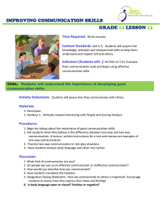 Communication Skills Lesson Plan for Grade 12
