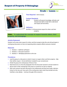 Respect & Property: Grade 6 Lesson Plan on Respect