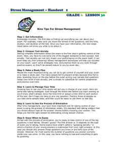 Stress Management – Handout   1 GRADE LESSON