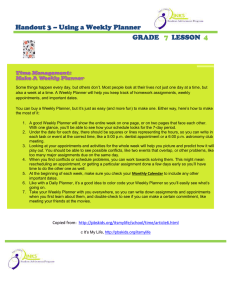Handout 3 – Using a Weekly Planner GRADE LESSON
