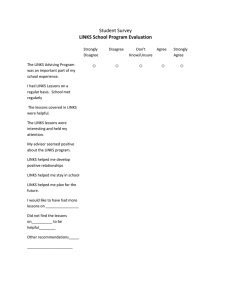 ○ Student Survey LINKS School Program Evaluation