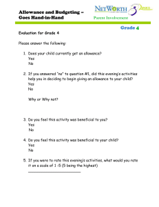 Allowance and Budgeting –  Goes Hand-in-Hand Grade