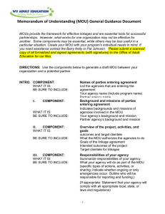 Memorandum of Understanding (MOU) General Guidance Document