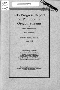 Pollution of Oregon Streams 1945 Progress Report on
