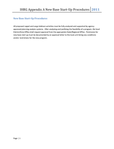 IHRG Appendix A New Base Start-Up Procedures 2011 New Base Start-Up Procedures