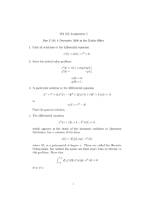 Differential Equations Assignment - MA 216
