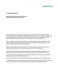 Dr. Holger Engelmann Biography: Schaeffler & Webasto
