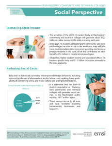 Social Perspective Increasing State Income WASHINGTON’S	 COMMUNITY	 AND	TECHNICAL	 COLLEGES