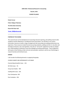 AMIS 6201: Professional Research in Accounting Autumn, 2012 COURSE SYLLABUS --------------------------------------------------------------------------------